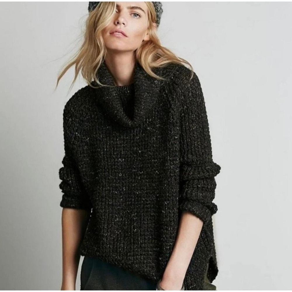 Free People Dylan Tweeted Pull Over Sweater Size S